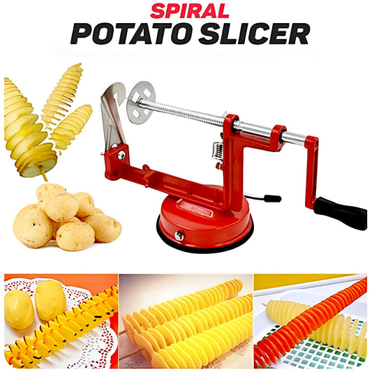 Premium Stainless Steel Spiral Potato Slicer with Non-Slip Rubber Feet – Perfect for Spiralizing & Slicing