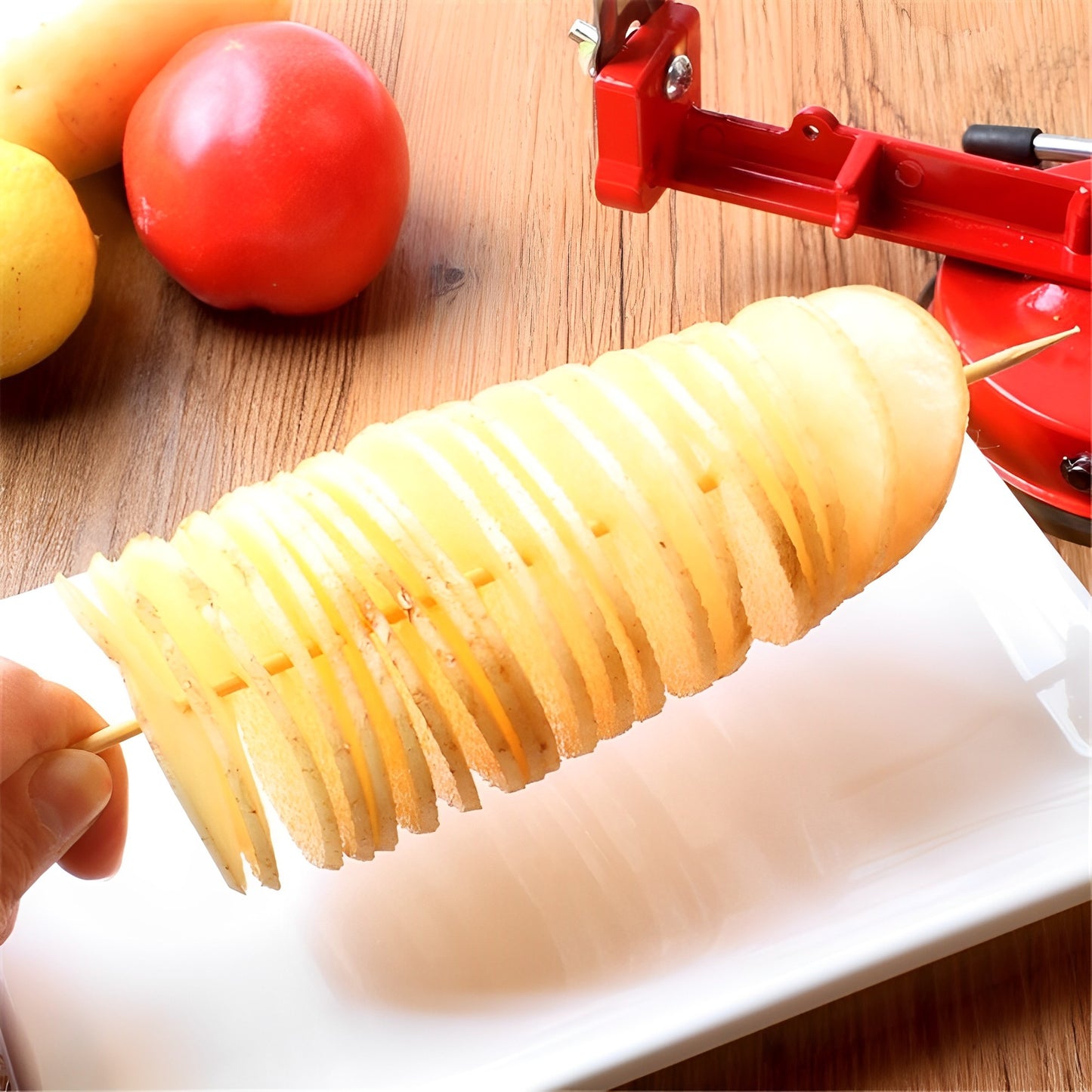 Premium Stainless Steel Spiral Potato Slicer with Non-Slip Rubber Feet – Perfect for Spiralizing & Slicing