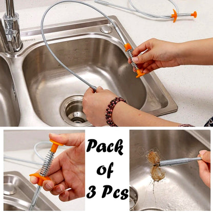 Pack of 3 Flexible Sewer Picker Tools with Hand-Pinch Garbage Clip for Efficient Cleaning