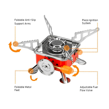 K-202 Compact Portable Foldable Camping Stove – Card-Style, Ideal for Outdoors